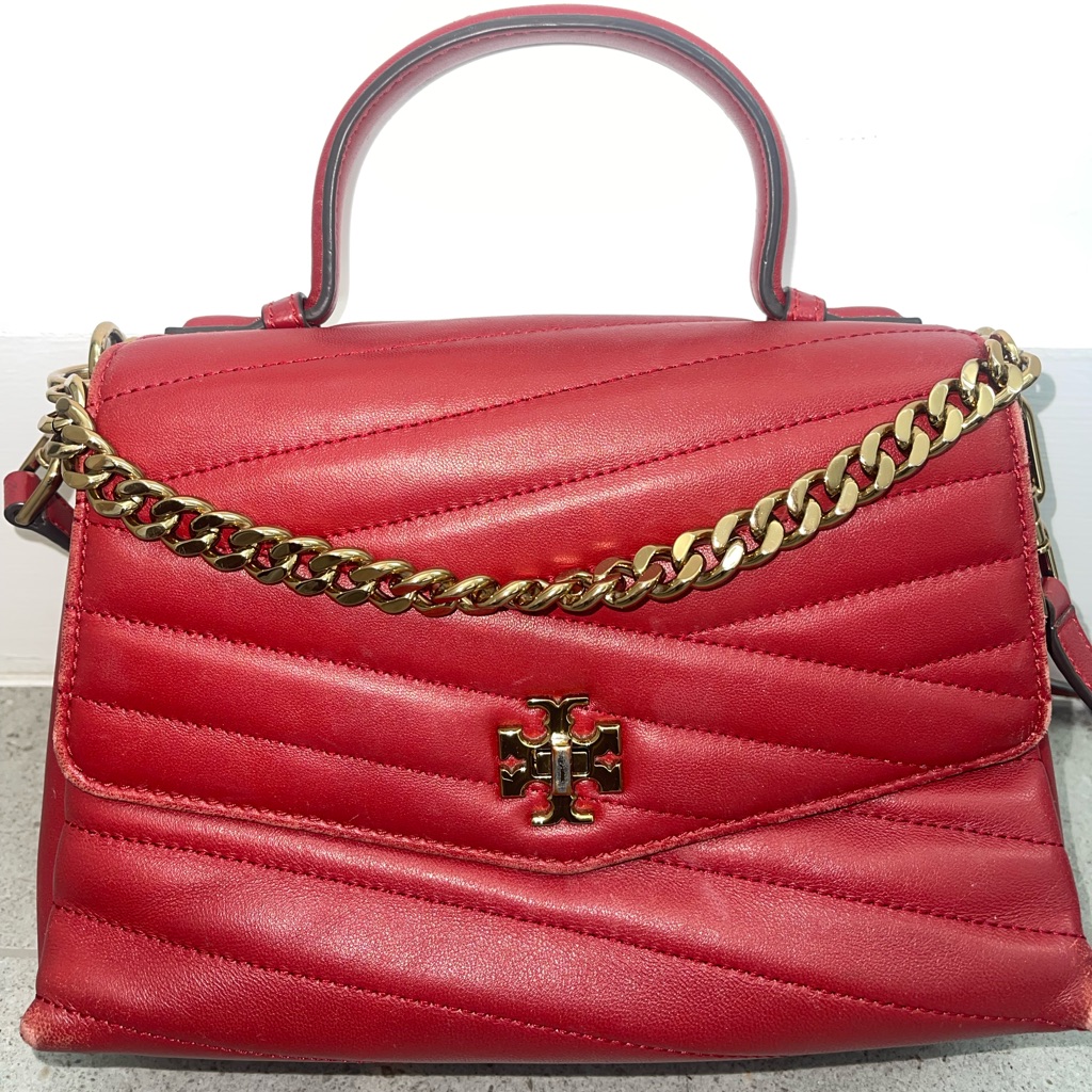 Tory Burch Red Kira Chevron Top Handle Satchel